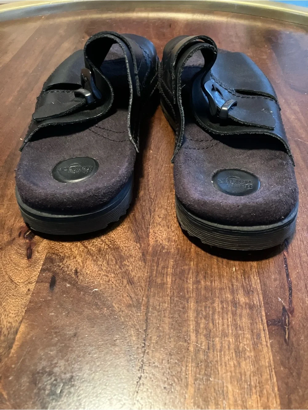 Dr. Martens Black Leather Single Buckle Sandal 10US 9UK 43EU 9A27 PC10D